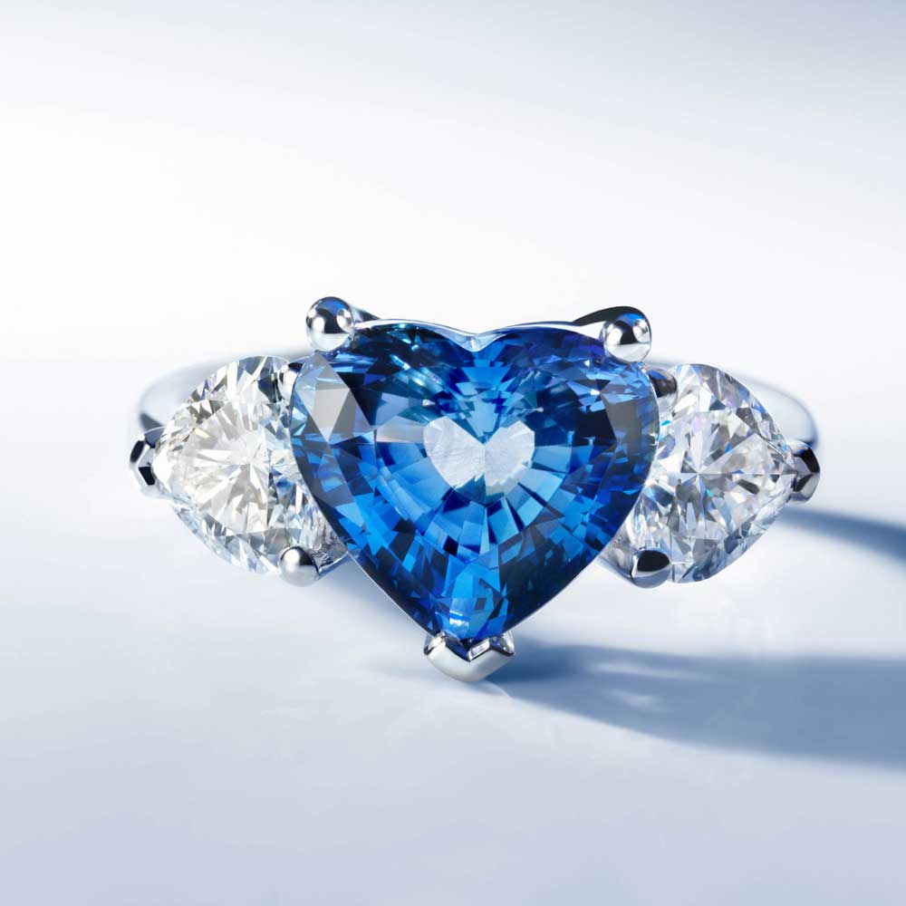 Anelli Recarlo Blucarpet Anniversary zaffiro blu diamanti oro bianco